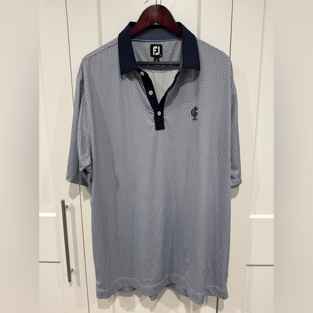 FootJoy Men's Navy and White Golf/Polo Shirt, Size XL